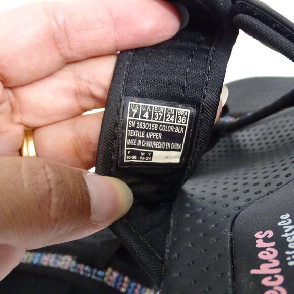 Skechers Reggae Outdoor Lifestyle Sandals Black Slip-on Women Size 7 Sporty - Picture 6 of 6